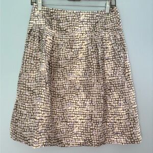 Banana Republic Womens Silk Pencil Skirt Geometric Print Gray Lavender Size 2